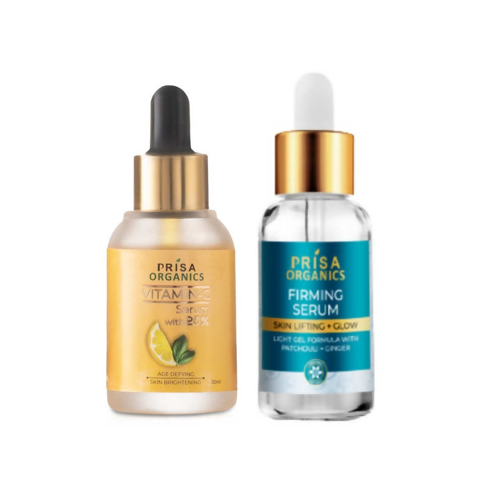 Prisa Organics 20% Vitamin C Face Serum and Skin Firming + Anti Ageing Face Serum Combo - Distacart