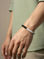 Thumbnail for NVR Unisex Black & White Crystal Beaded Bracelet - Distacart