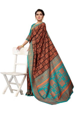 Thumbnail for Vamika Brown Printed Art Silk Saree - Distacart