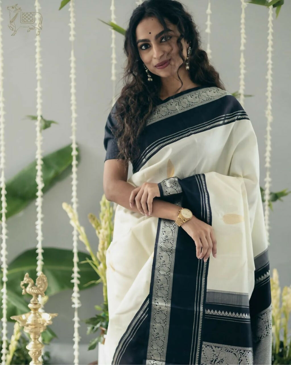 Preksha Creation Banarasi Soft Silk Women White Saree - Distacart