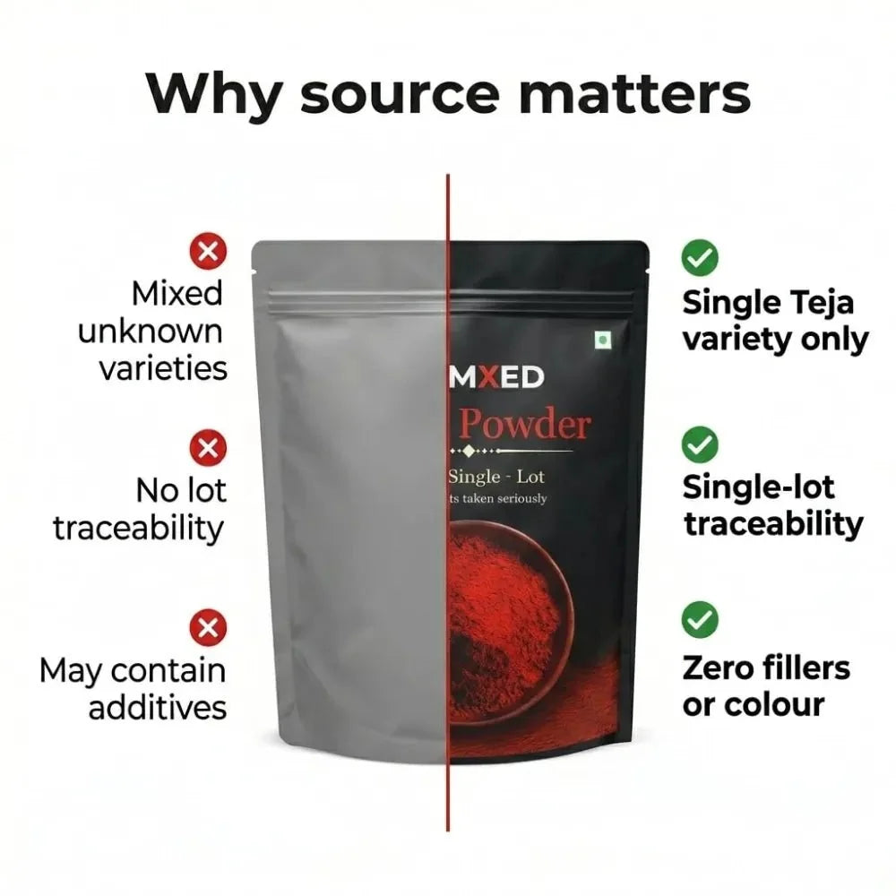 unmixed teja chilli powder