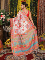 Thumbnail for Astita Linen Cotton White Saree