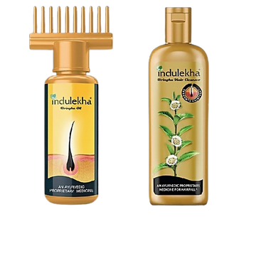 Indulekha Combo Set - Bringha Hair Oil and Anti Hair Fall Shampoo (Hair Cleanser) - Distacart