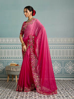 Thumbnail for Teeya Creation New Exclusive Wedding Wear Georgette Saree-Pink - Dista