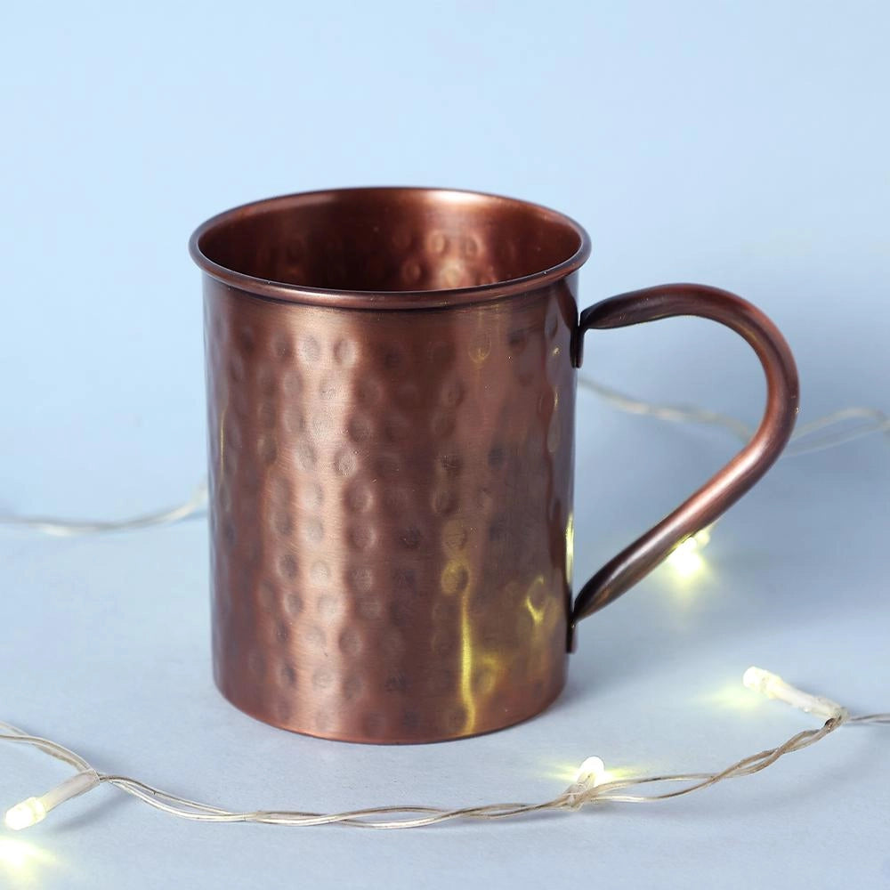Isha Life Hammered Copper Mug- Rust Brown. A festive gift.