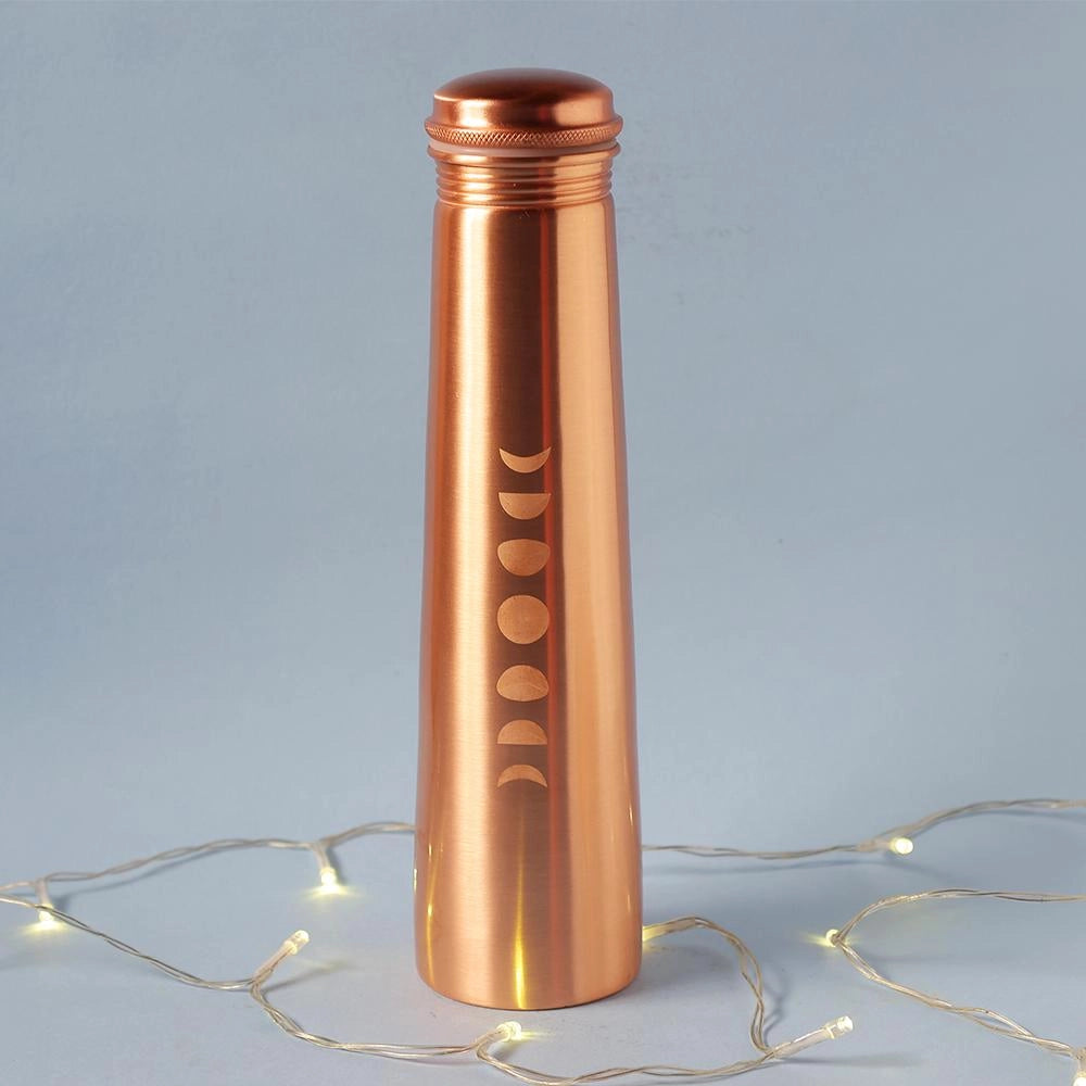 Isha Life Mystic Moon Copper Bottle. For storing and drinking water. A festive gift for home and office.