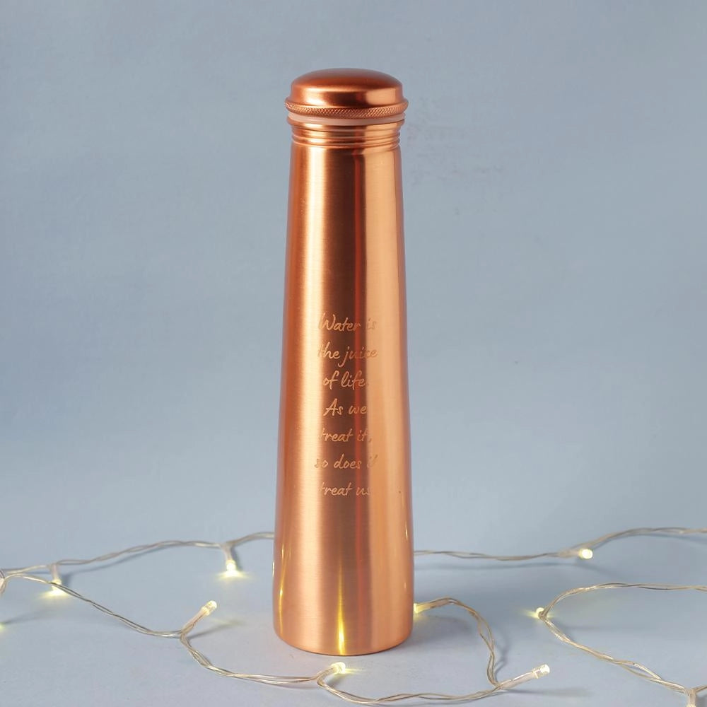 Isha Life Sadhguru Quote Copper Bottle. For storing and drinking water. A festive gift for home and office.