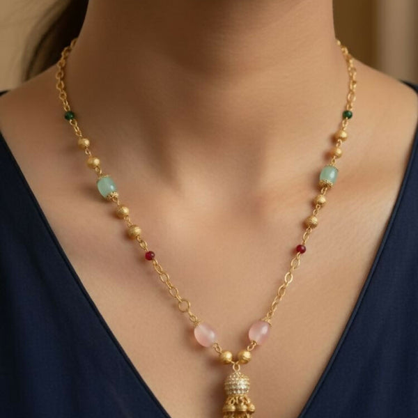 NVR Women Gold Plated Multicolour chain - Distacart