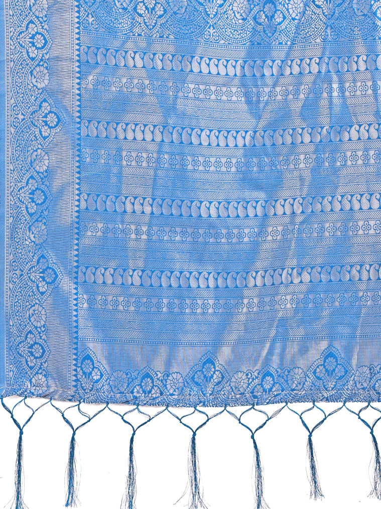 Aanika Women Peach Linen Cotton Saree With UnStiched Blouse - Distacart