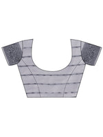 Thumbnail for Aanika Women Grey Cotton Saree With UnStiched Blouse - Distacart