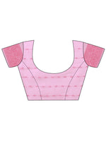 Thumbnail for Aanika Women Pink Cotton Saree With UnStiched Blouse - Distacart