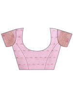Thumbnail for Aanika Women Light Pink Cotton Saree With UnStiched Blouse - Distacart
