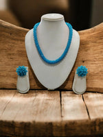 Thumbnail for Inhanns Noor-E-Jalwa – Handmade Crystal Bead Necklace / Necklace With Earrings -Adjustable - Sky Blue - Distacart