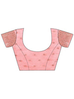 Thumbnail for Aanika Women Pink Linen Cotton Saree With UnStiched Blouse - Distacart