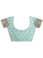 Thumbnail for Aanika Women Sky Blue Linen Cotton Saree With UnStiched Blouse - Distacart