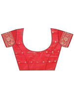 Thumbnail for Aanika Women Maroon Linen Cotton Saree With UnStiched Blouse - Distacart