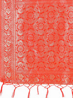 Thumbnail for Aanika Women Red Linen Cotton Saree With UnStiched Blouse - Distacart