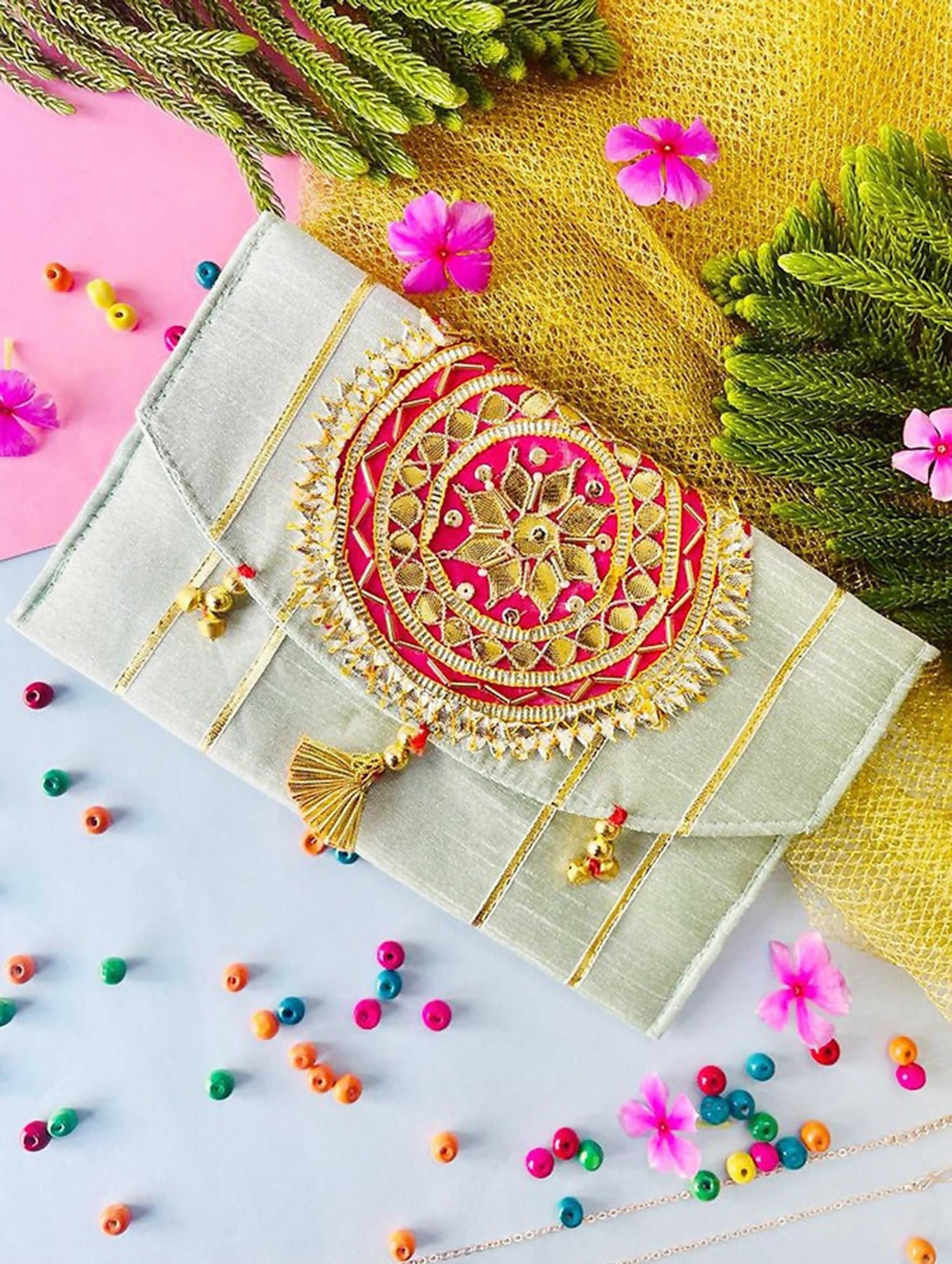 Joban Fashion Bridal Purse With Magnetic Lock - Pink - Dista