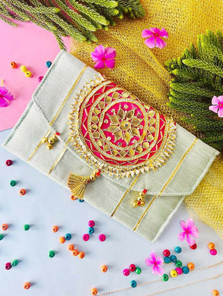 Joban Fashion Bridal Purse With Magnetic Lock - Pink