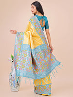 Thumbnail for Aanika Women Yellow Lichi Silk Saree With UnStiched Blouse - Distacart