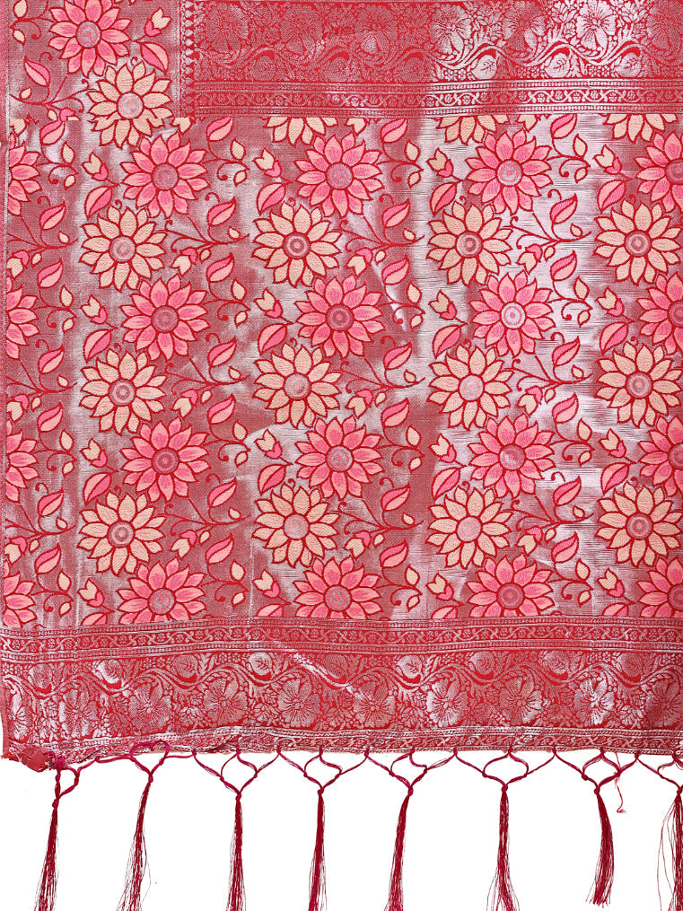 Aanika Women Cream Lichi Silk Saree With UnStiched Blouse - Distacart