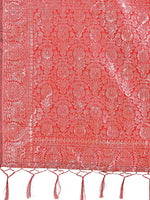 Thumbnail for Aanika Women Red Linen Cotton Saree With UnStiched Blouse - Distacart