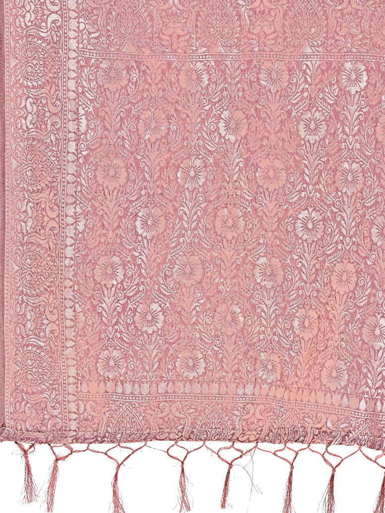 Aanika Women Purple Linen Cotton Saree With UnStiched Blouse - Distacart