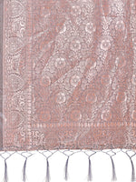 Thumbnail for Aanika Women Grey Linen Cotton Saree With UnStiched Blouse - Distacart