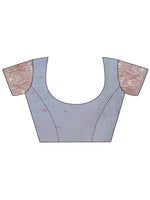 Thumbnail for Aanika Women Grey Linen Cotton Saree With UnStiched Blouse - Distacart