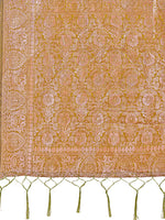 Thumbnail for Aanika Women Olive Green Linen Cotton Saree With UnStiched Blouse - Distacart