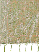 Thumbnail for Aanika Women Green Linen Cotton Saree With UnStiched Blouse - Distacart