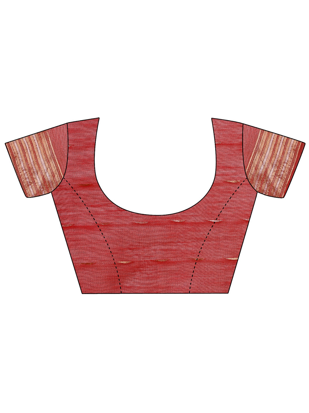 Aanika Women Red Linen Cotton Saree With UnStiched Blouse - Distacart