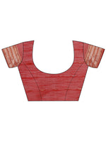 Thumbnail for Aanika Women Red Linen Cotton Saree With UnStiched Blouse - Distacart