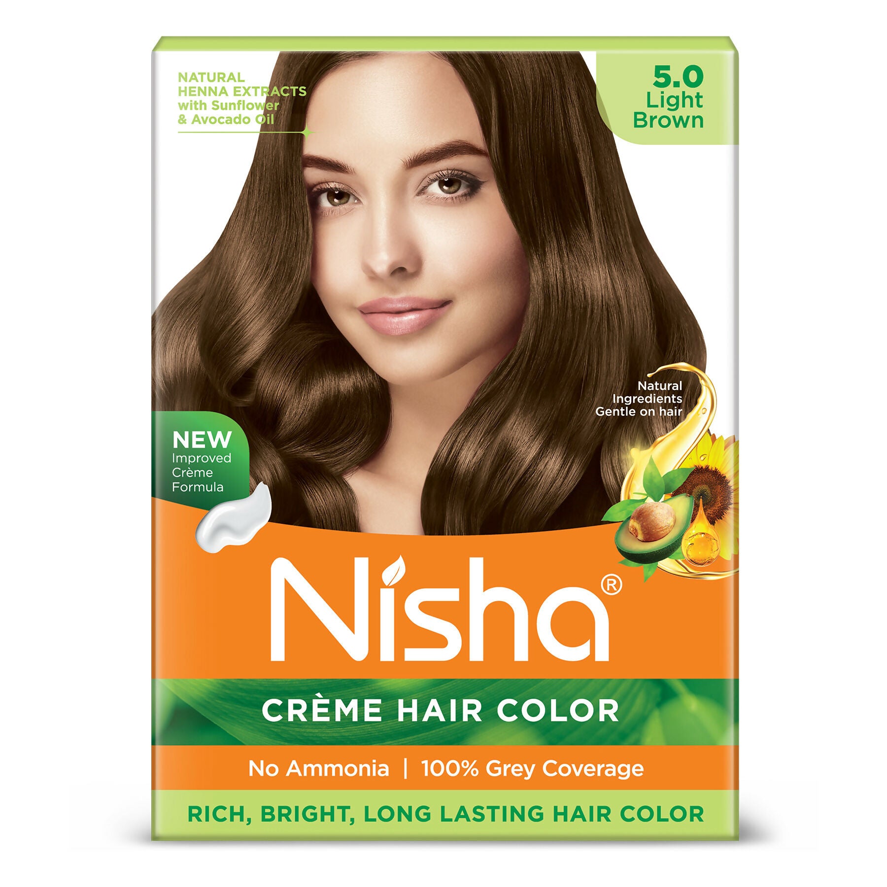 Nisha Creme Hair Color for Women - Light Brown - Distacart
