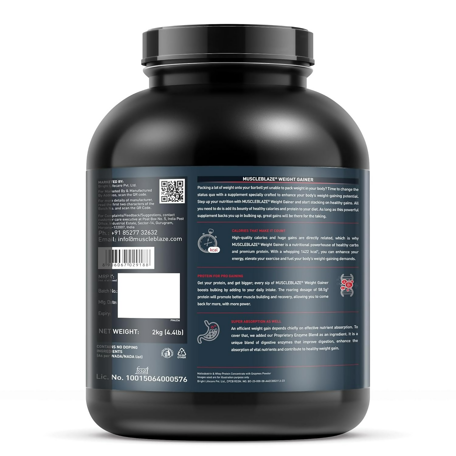 MuscleBlaze Weight Gainer With Added Digezyme Powder