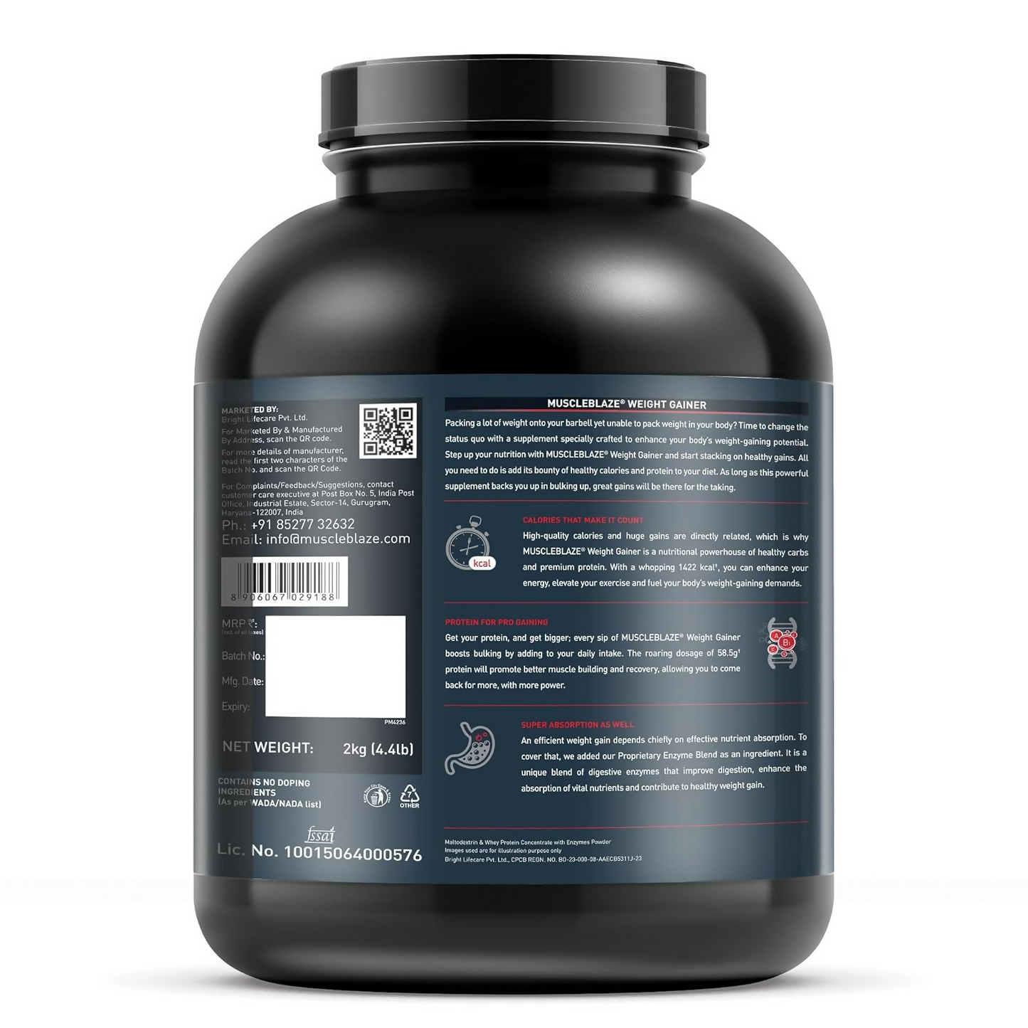 MuscleBlaze Weight Gainer With Added Digezyme Powder - Distacart