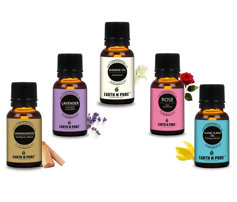 Earth N Pure Lavender, Sandalwood, Jasmine, Rose and Ylang Ylang Essential Oil - Distacart