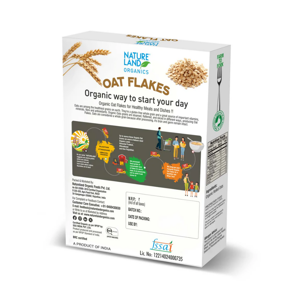 Nature Land Organics Oat Flakes - Distacart