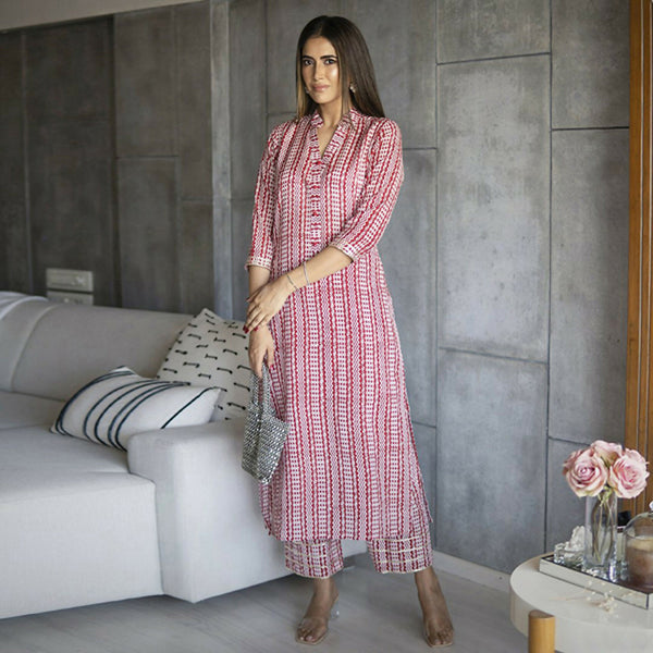 Jyoti Fashion Women's Pink Pure Muslin Heavy Digital Printed Kurta Pant Set - Distacart