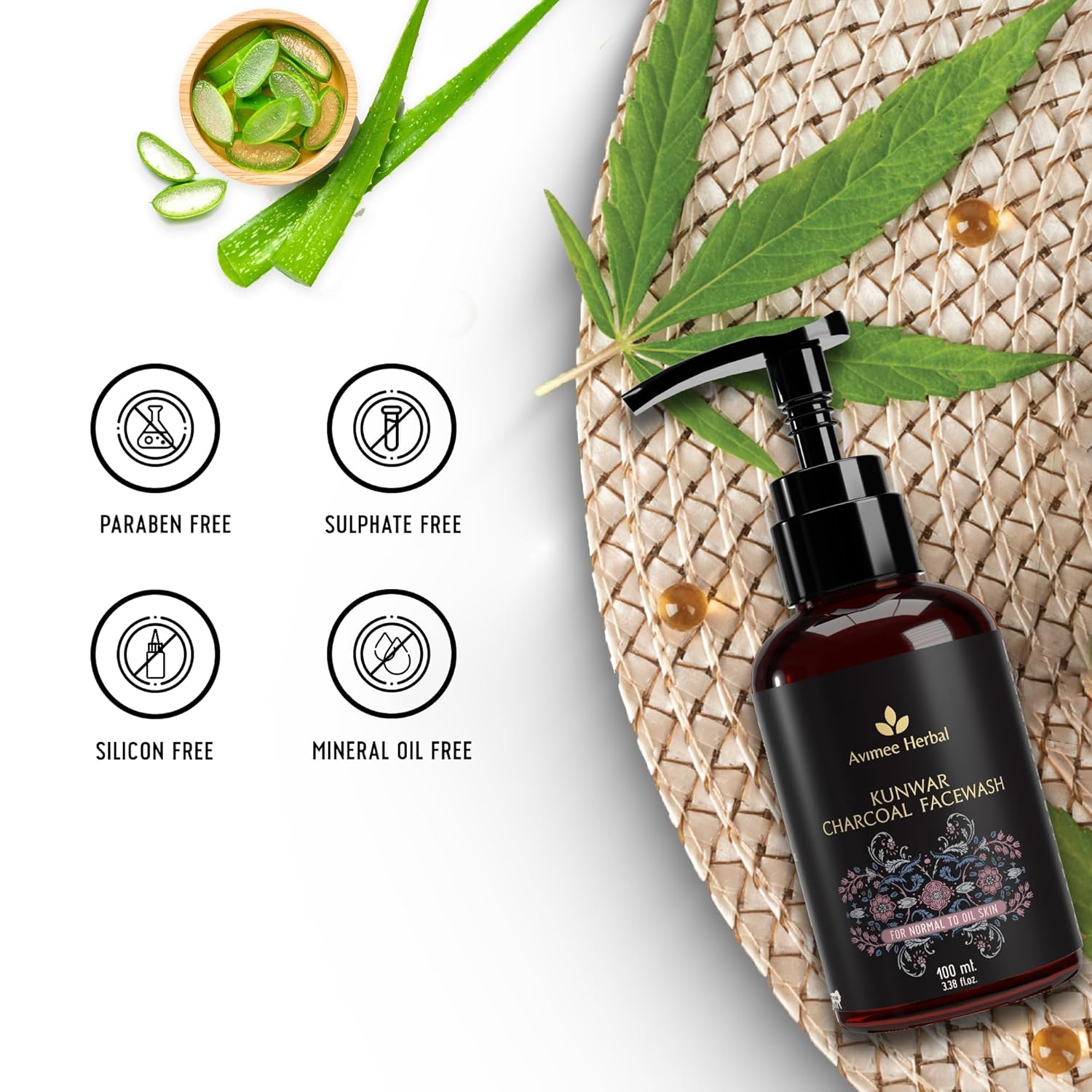 Avimee Herbal Kunwar Charcoal Facewash