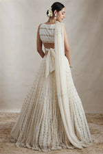 Thumbnail for Jyoti Fashion Graceful Off White Sequence With Zari Embroidered Georgette Lehenga Choli with Dupatta - Distacart