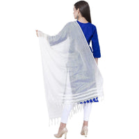 Thumbnail for A R SILK White Color Kota cotton Cota cotton Dupattas and Chunnis