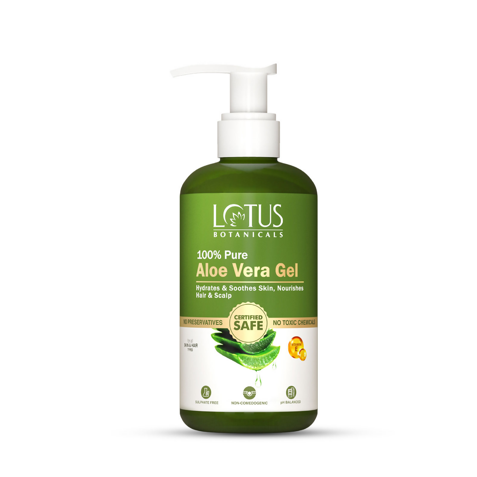 Lotus Botanicals 100% Pure Aloe Vera Gel With Vitamin E - Distacart