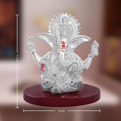 DIVINITI 999 Silver Plated 4 Hand Ganesha Idol - Dista