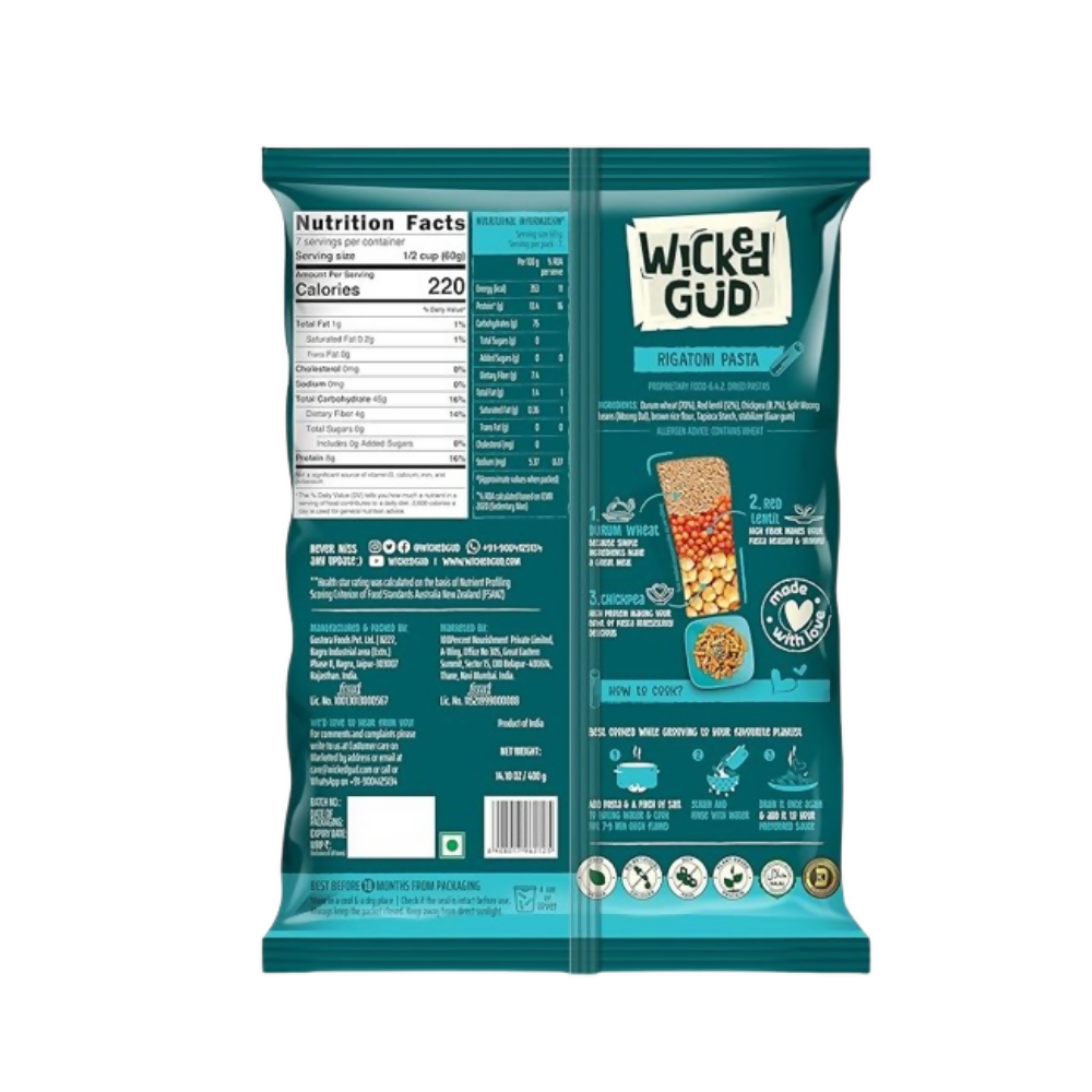 WickedGud Rigatoni Pasta Semolina - Distacart