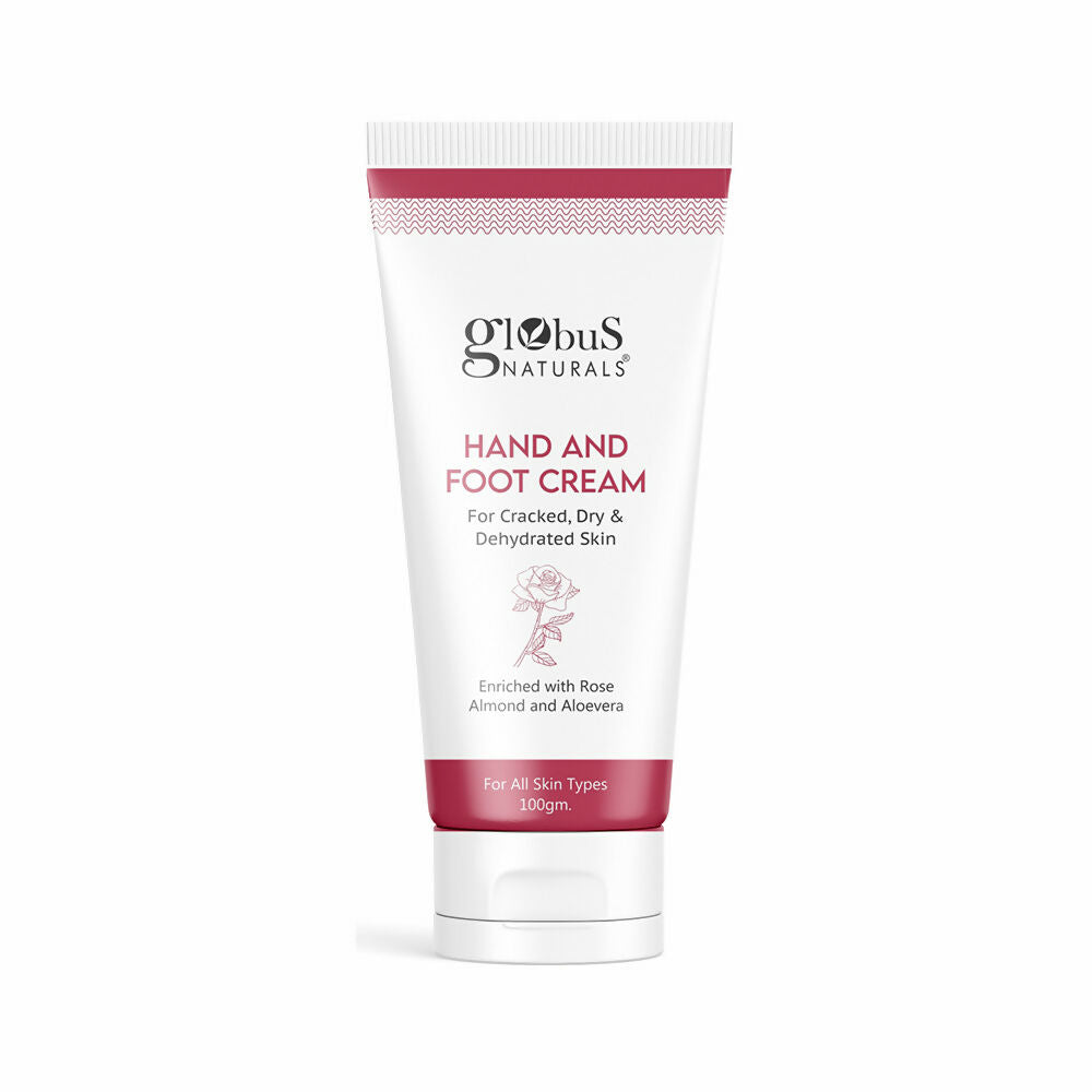Globus Naturals Nourishing Hand & Foot Cream, Enriched with Rose & Anantmool