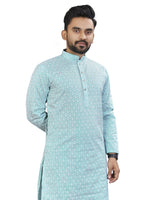 Thumbnail for Anaita Light_Blue Lucknowi Work Silk Straight Kurta - Distacart