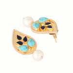 Thumbnail for Nuyug 22K Gold Plated Black Paisley Earrings