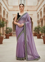 Thumbnail for Joban Fashion Wine Soft twill Net Party Wear Sarees - Distacart