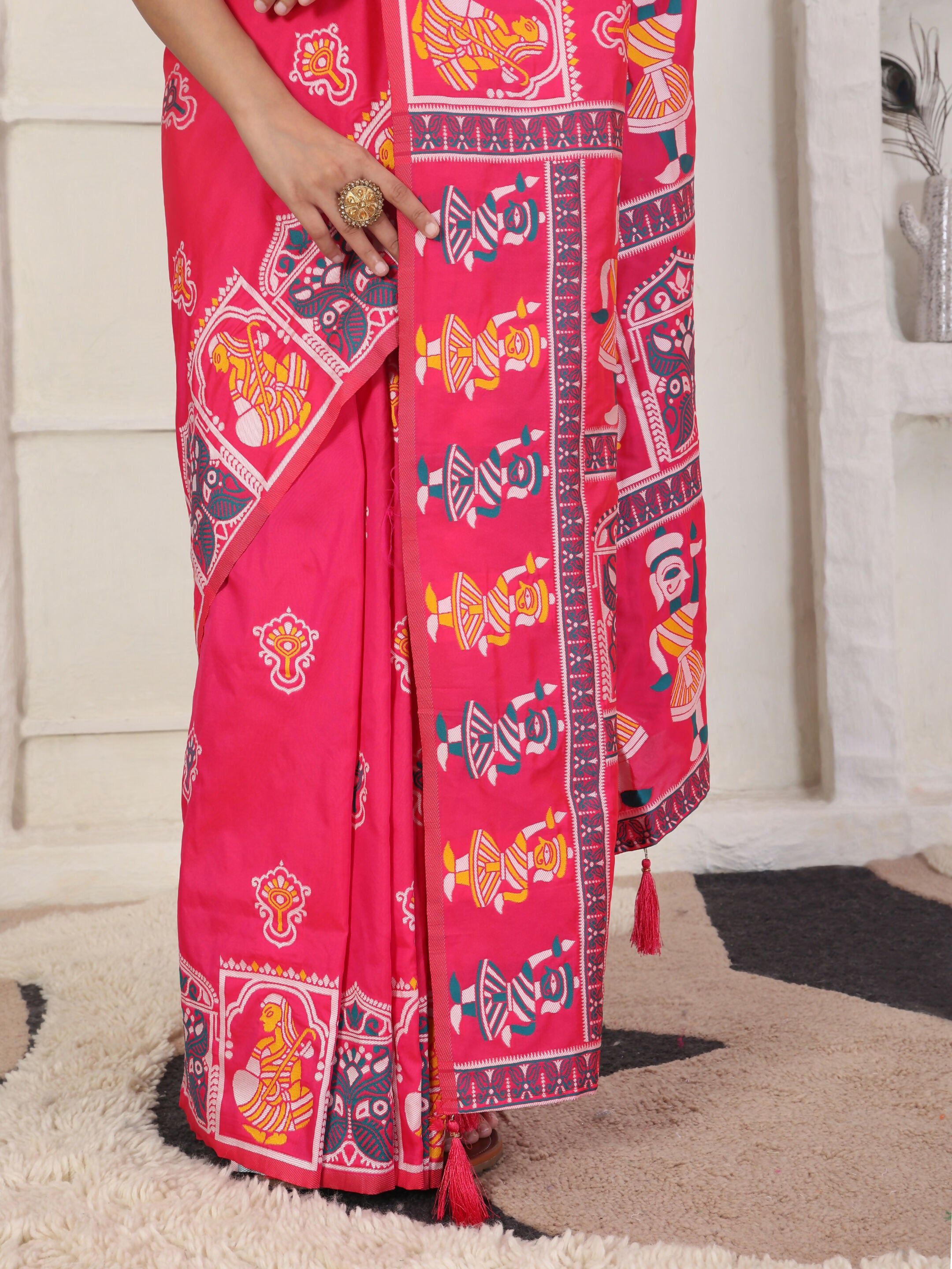 Astita Silk Blend Pink Saree